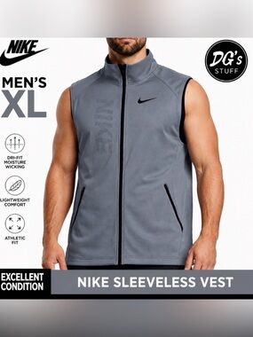 Nike Men’s Sleeveless Vest in Gray with Black Accents